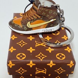 Key chain Holder in Brown and Orange